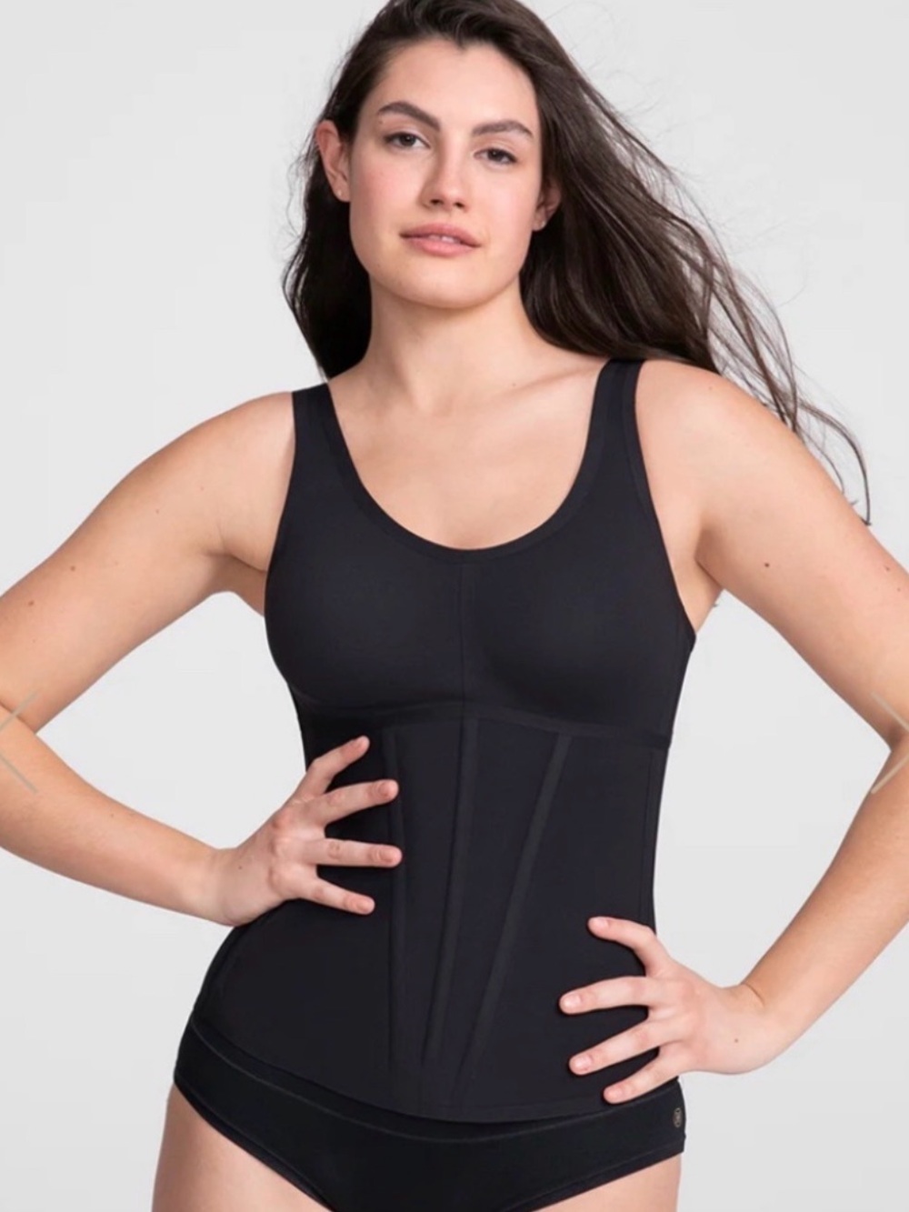 HONEYLOVE • Boldness tank top - sculpting lift wear tank black posture - large